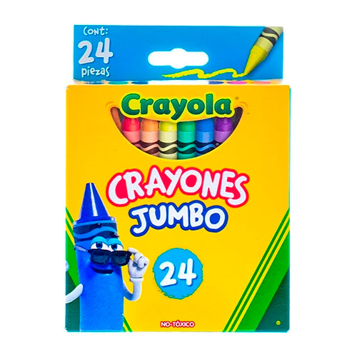 Crayón Crayola Jumbo + Colores Vivos, Aptos Para Manos Pequeñas + C/24