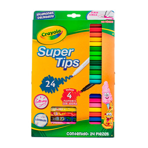 Plumones Crayola Super Tips Set 24 Colores Para Dibujo
