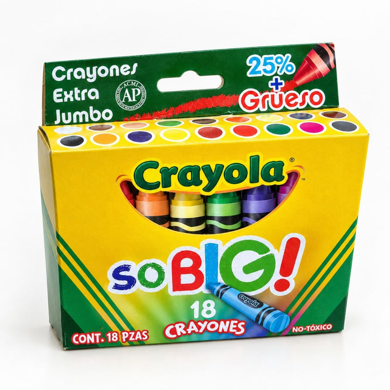 CRAYON CRAYOLA EXTRA JUMBO SO BIG C/18 52-1918
