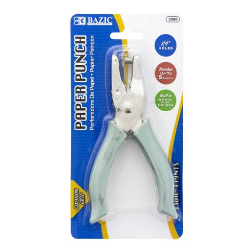 PERFORADORA 1 ORIFICIO C/MANGO PLASTICO BAZIC MOD. 3200