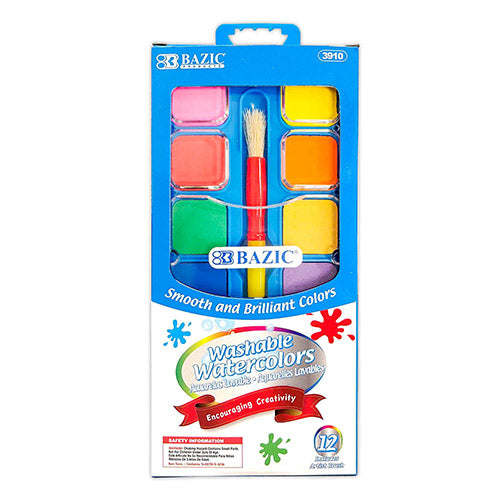 ACUARELA ESCT. C/12 COLORES BAZIC MOD. 3910