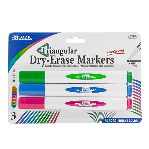 MARCADOR TRIANG P/PIZARRON P. CINCEL AZ, RS, VD C/3 PZAS BAZIC MOD. 1287