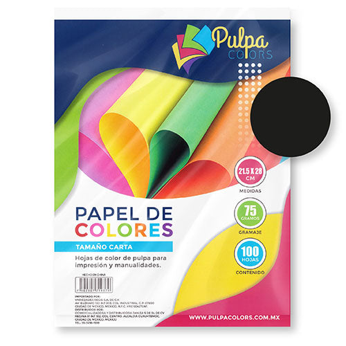 Papel Tamaño Carta Negro Paquete Con 100 Hojas Para Impresión