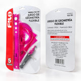 Juego De Geometría Filo Flexible Con Compás Plástico Y Punta Metálica