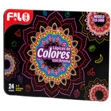 COLORES  FILO C/AROMA C/24 + SACAP METAL MOD.FLO-3000 CAJA METALICA MINA 4 MM