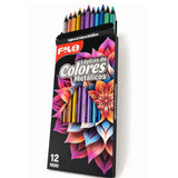 COLORES  FILO TONOS METALICOS C/12 MOD.FLO-3007 CAJA DE CARTON MINA 4 MM