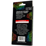 COLORES  FILO TONOS METALICOS/NEON DUO C/12 FLO-3006 CAJA DE CARTON MINA 4MM
