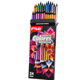 COLORES  FILO TONOS METALICOS  C/24 MOD.FLO-3008 CAJA DE CARTON MINA 4 MM