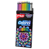 COLORES  FILO TONOS METALICOS  DUO C/12 MOD.FLO-3009 CAJA DE CARTON MINA 4 MM