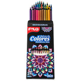 COLORES  FILO TONOS METALICOS  DUO C/24  MOD.FLO-3010 CAJA DE CARTON MINA 4 MM