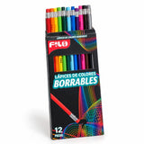 COLORES FILO BORRABLES C/12 MOD.FLO-3013 CAJA DE CARTON MINA 2.9 MM
