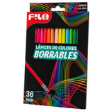 COLORES  FILO BORRABLES  C/36  MOD.FLO-3014 CAJA DE CARTON MINA 2.9 MM