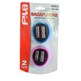 SACAPUNTAS PLASTICO DUAL BLISTER C/2 MOD.FLO-209