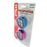 SACAPUNTAS PLASTICO DUAL BLISTER C/2 MOD.FLO-209
