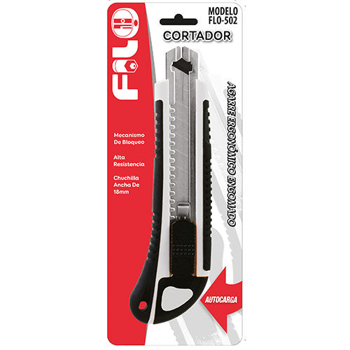 Cutter Grande Hoja 18 Mm Con Agarre Antiderrapante 1 Pieza