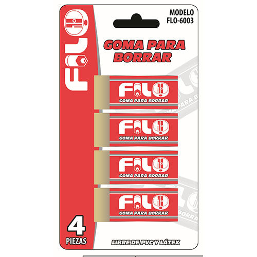 GOMA BLANCA BLISTER C/4 MOD.FLO-6003