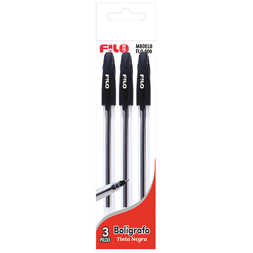 Bolígrafo Filo Punta 1.0 Mm Negro Bolsa Con 3 Unidades