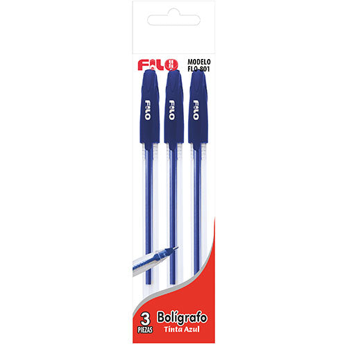 Bolígrafo Filo Punta 1.0 Mm Azul Bolsa Con 3 Unidades