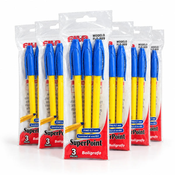 BOLIGRAFO FILO PUNTO FINO AZUL BOLSA C/3 MOD.FLO-809