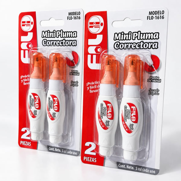 CORRECTOR LIQUIDO TIPO PLUMA MINI FILO BLISTER C/2 MOD.FLO-1616