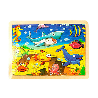 ROMPECABEZAS D/MADERA ANIMALES MARINOS C/80 PZAS MOD. RCB-06