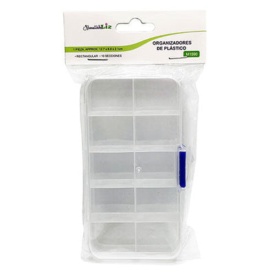 Organizador De Plástico Rectangular Con 10 Divisiones