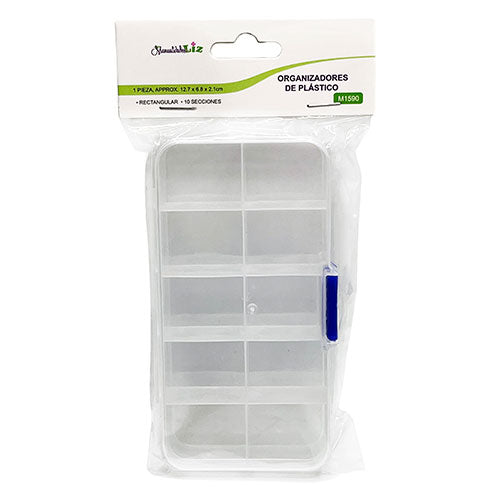Organizador De Plástico Rectangular Con 10 Divisiones
