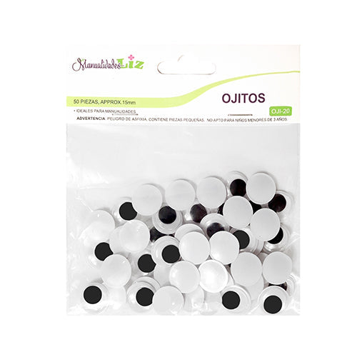 Ojitos Movibles 15 Mm Bolsa Con 50 Piezas Para Manualidades