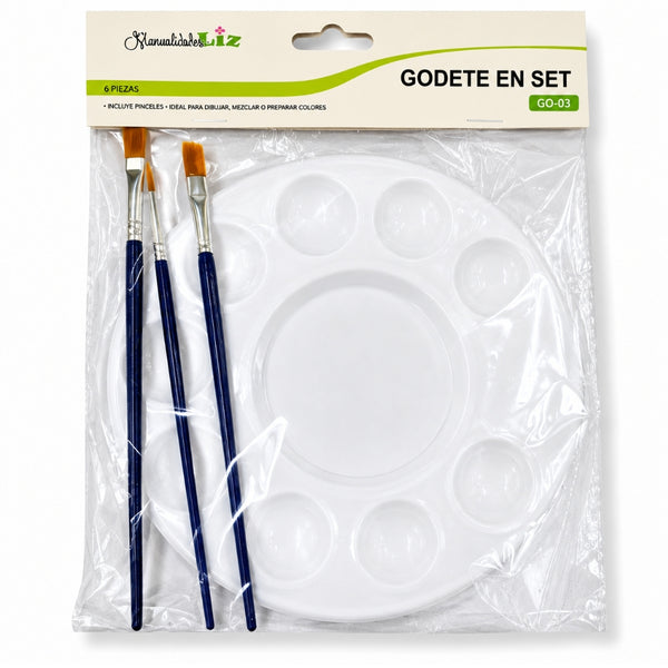 GODETE REDONDO C/3 PINCELES MOD.GO-03
