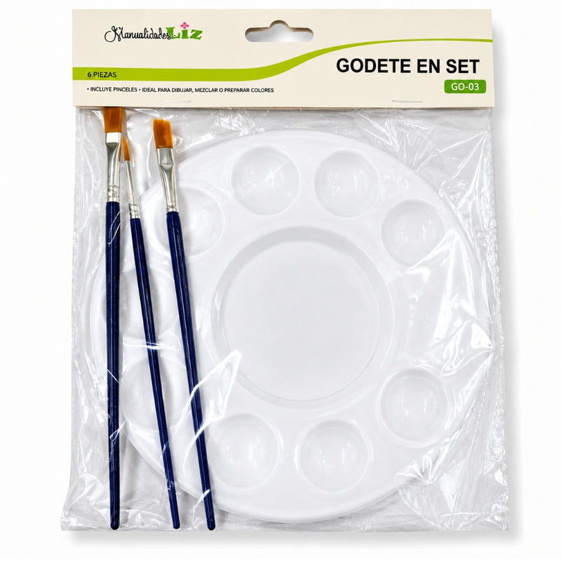 GODETE REDONDO C/3 PINCELES MOD.GO-03