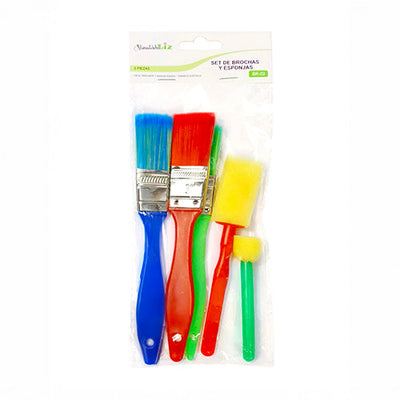 Juego De Brochas Para Pintura De Colores Tamaños Variados 5 Piezas
