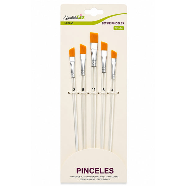 JGO. PINCELES ANGULARES C/5 PZAS MOD.CEL-04