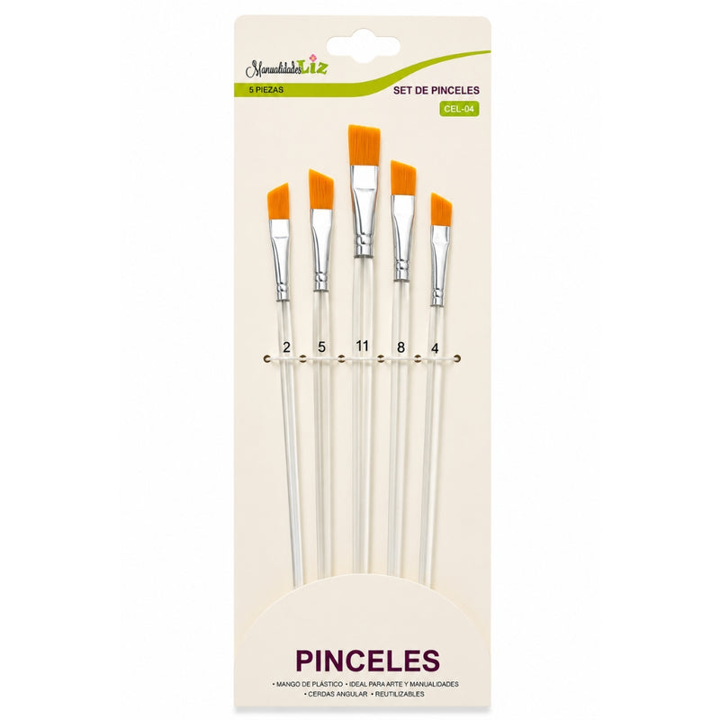JGO. PINCELES ANGULARES C/5 PZAS MOD.CEL-04