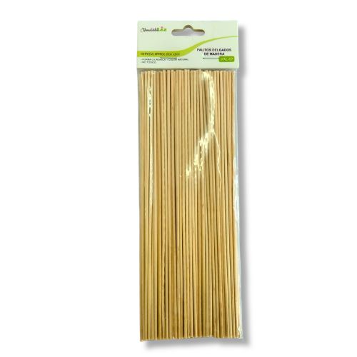 PALITOS D/MADERA 20cm DELGADOS C/100 PZAS MOD.PAL-07