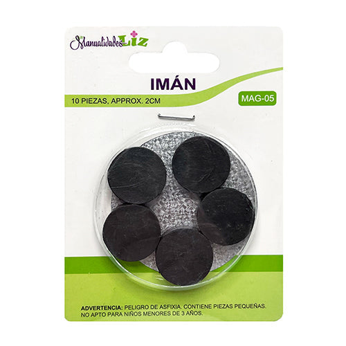 Imán Redondo 2 Cm Paquete Con 10 Piezas