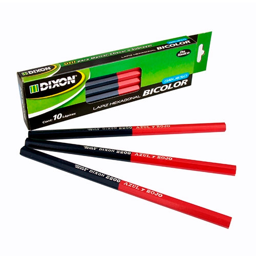 Marcador Bicolor Hexagonal Grueso Dixon Caja Con 10 Unidades