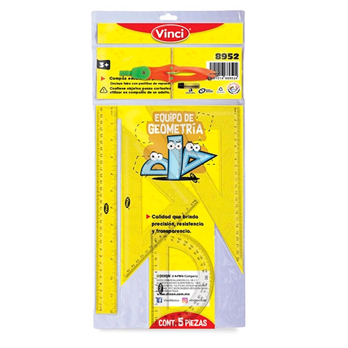 Juego De Geometría Vinci Mediano Con Compás De Precisión 1 Pieza