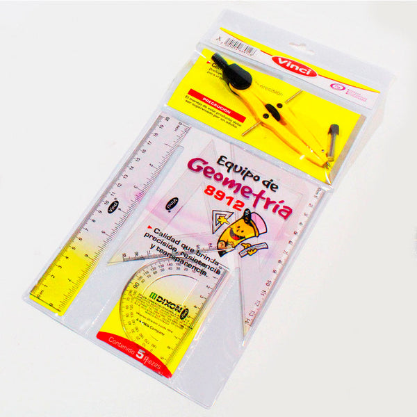 JUEGO DE GEOMETRIA VINCI CHICO C/COMPAS R20 C/PU  21568 / 8912