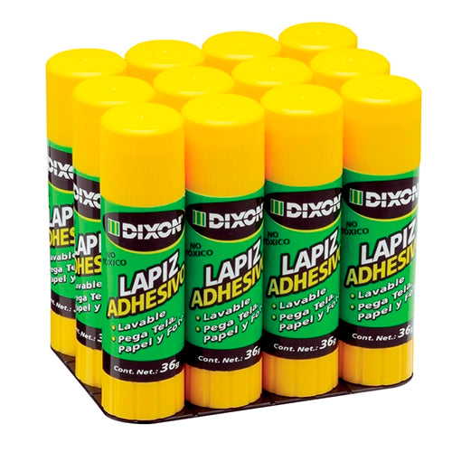 Lápiz Adhesivo Dixon 36 G Secado Transparente Paquete Con 12 Piezas