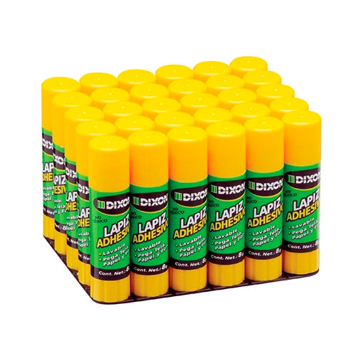 Lápiz Adhesivo Dixon 8 G-Adherencia En Papel Y Fotografías-30 Piezas