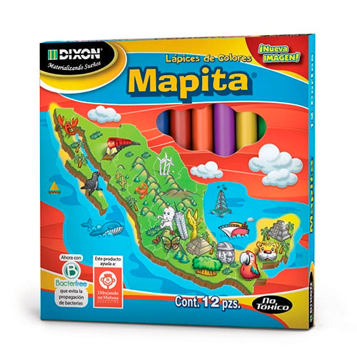 Lápices De Colores Mapita Redondos, Cortos, Uso Escolar 12 Uds