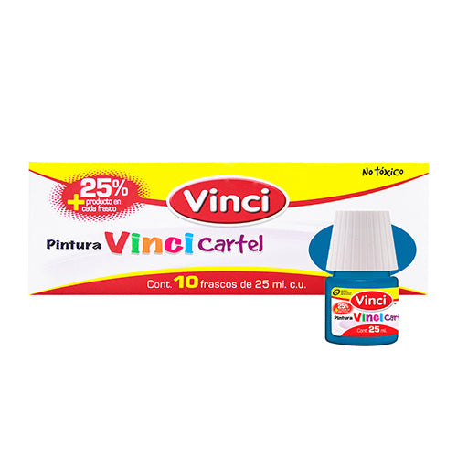 Pintura Para Cartel Vinci Azul Cobalto 25 Ml Caja Con 10 Piezas