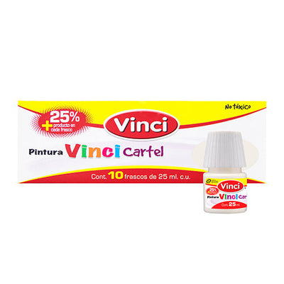 Pintura Blanca Para Carteles Al Agua 25 Ml Caja Con 10 Unidades