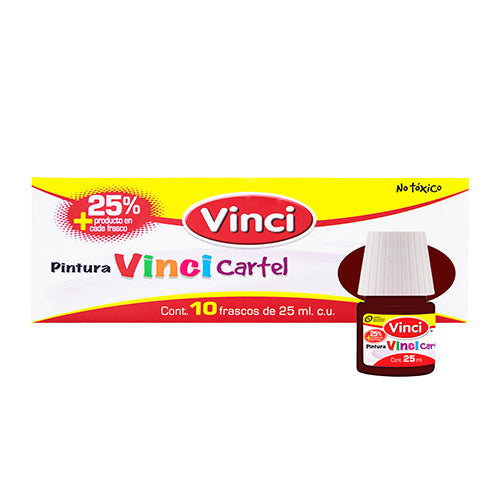 Pintura Para Cartel Café Soluble Al Agua 25 Ml Caja Con 10 Unidades