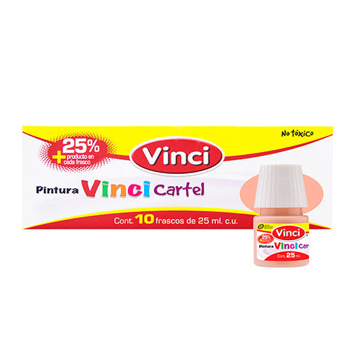 Pintura Soluble Al Agua Rojo Carne 25 Ml Caja Con 10 Unidades