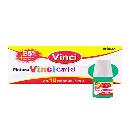 Pintura Para Cartel Vinci Verde Veronés 25 Ml Caja Con 10 Piezas
