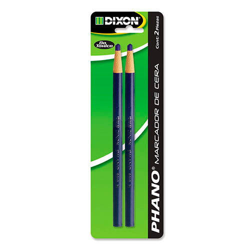 Marcador De Cera Phano Azul Para Escritura Blister Con 2 Unidades