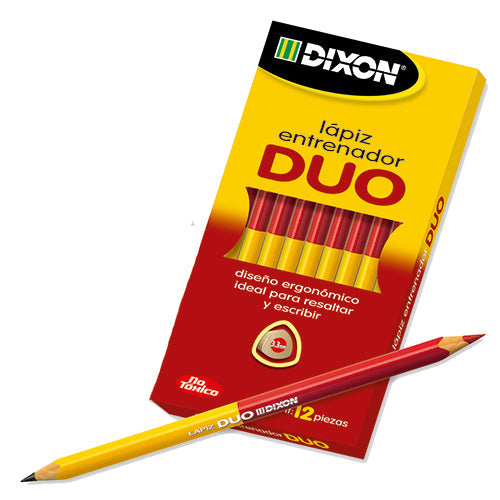 Lápiz Duo Triangular Dixon Grafito Y Rojo Caja Con 12 Unidades