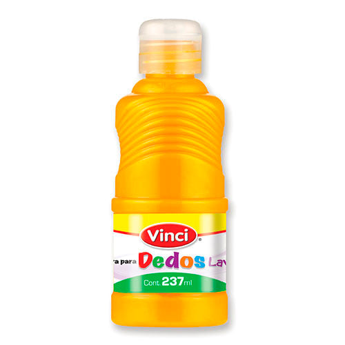 PINTURA PARA DEDOS VINCI LAVABLE 237ML AMARILLO 22660