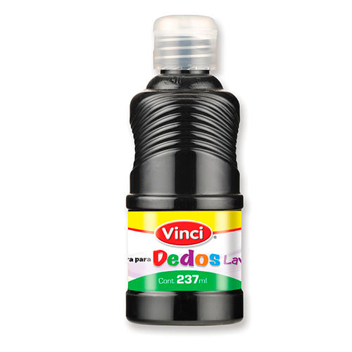 PINTURA PARA DEDOS VINCI LAVABLE 237ML NEGRO MOD. 22666